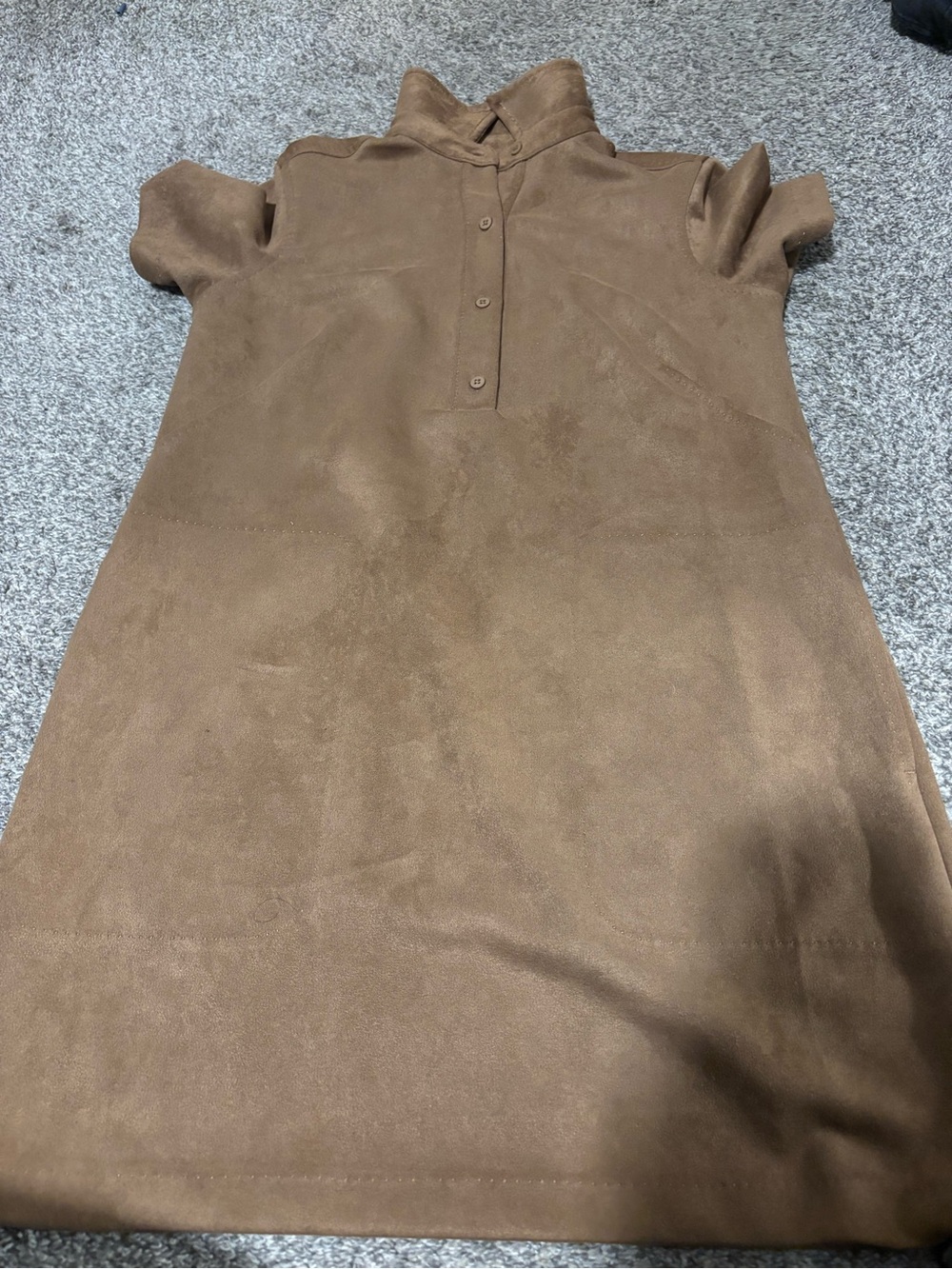 Max Studio Brown Polo-Style Short Sleeve Dress